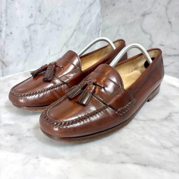 Cole Haan Men's Pinch Tassel Brown Leather Loafers Slip-On Dress Shoes Size 11 - Picture 4 of 10